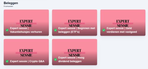 screenshot beleggen - sidehustle academie